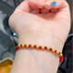 BZK gold 9999 bracelet for women's birth year red rope braided pure gold beads pure gold transfer loose beads birthday gift perfect small gold beads - red bracelet 2.21g
