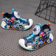 Light up children's toe-toe sandals 2025 new swivel buckle girls' sandals baby boys' sandals for small and medium-sized children blue Z-80 28