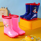Nouvelles bottes de pluie pour enfants pour garçons tube à tube étanche Bottes de pluie pour les chaussures en caoutchouc moyen et grandes enfants pour filles astronaute plus bottes d'eau en velours [M13-Dark] Style sans bord 17 [longueur intérieure 17cm]