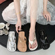 Guanmao Pei 2025 Damen Flip Flops Sommer Komfort Flache Sandalen 6636mi-Black 38 Größe 39 (geeignet für Größen 37-38)