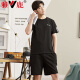 Yalu Pyjamas Männer rein Baumwolle Sommer plus Fett Plus-Größe voller Baumwollmänner Sommer-Heimkleidung kurzärmelige Jugendkoreanische koreanische Art dünne halbärmelige 9928# [Kurzärmel-Shorts] l [90-125jin [Jin gleich 0,5 kg]]