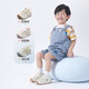 Shepherd Boy's stabile Schuhe 2025 Sommer neuer Junge Kleinkindschuhe Weiche Sohle Anti-Kollision Baby Sandalen hohl atmungsaktive Mädchen funktionale Schuhe Milch Reis 22 Schuhe Länge 15,0 cm/geeignet für Fußlänge 14,7 cm