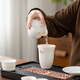 SUSHI CERAMICS Suet Jade White Porcelain Hover Covered Bowl Kung Fu Tea Set Tea Tray Set Affordable Gift Group Purchase Holiday Gift J1221