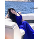 XCFREHT【现货】蓝色挂脖吊带连衣裙女2025夏季名媛礼服裙感轻奢长裙 挂脖蓝色连衣裙 【面料】 M 建议96-105左右穿