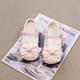 Girls' small leather shoes, children's shoes, princess shoes, spring and summer new little girl high heels, Lolita style shoes, white DDX302 milk puff rice 30, inner length 19.0CM