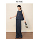 SUSHE Lingjian ethnic style embroidered sleeveless top drape skirt loose straight pants suit women summer Cenlan-top M