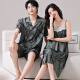 Cat Man (Miiow) pareja pijamas verano delgado seda de hielo delgado nuevo hombre de manga corta y mujer camiseta sospecher sexy ropa de ropa para el hogar 6210 bag negro m mujeres + hombres l