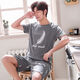 Mu fengqing sommer sommer herren pyjamas cotton plus fat plus size Herren Sommerhauskleidung Kurzärmelige Sommer Jugend koreanische Stil Dünne halbärmelige 9928 [H-Serie für Männer mit kurzer Ärmeln] 2xl [140-160jin [Jin gleich 0,5 kg]]