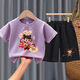 Disney (Disney) Children's Girl Summer Set Pure Cotton Shorts Shorts Handsome Cool Boy Summer Nezha Vêtements 2002 # Brew Red + 1098 # Shorts noirs 90