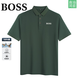 BOSS summer pure cotton Polo shirt lapel short-sleeved business casual men's top T-shirt T6167 physical store-green M suitable for 95-120Jin [Jin equals 0.5 kg]