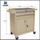 Kezitu Tool Trolley Cart Auto Repair Tool Cabinet Industrial Style Drawer-Type Multi-Function Workshop Mobile Parts Cart Tool Box Desert Yellow Two-Pull Tool Trolley