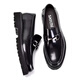 Sachi men's shoes spring and autumn new fashion metal buckle formal shoes British patent leather loafers casual business leather shoes trend black 39