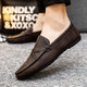 KLWP Hong Kong Boutique Bean Chaussures pour hommes 2025 Nouvelles chaussures paresseuses pour les chaussures en cuir décontractées pour hommes respirants D826 noir 39