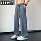 JEEP SPIRIT冰丝裤子男士夏季薄款帅气潮牌美式宽松百搭垂感直筒男生休闲长裤 6636#黑色+6636#卡其 M