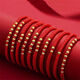 BZK gold 9999 bracelet for women's birth year red rope braided pure gold beads pure gold transfer loose beads birthday gift perfect small gold beads - red bracelet 2.21g