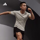 阿迪达斯 （adidas）舒适运动健身上衣圆领短袖T恤男装夏季 黑色IL1381 S