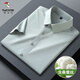 Woodpecker Mente à manches courtes avec une soie de mûrie, une chemise décontractée de style Summer, une chemise sans mousse à demi-mandellette anti-rides, gris-vert, gris-vert M 3890-115Jin [Jin est égal à 0,5 kg] usure