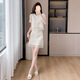 Guanmao Pei Xiaoxiangfeng Falda de encaje Conjunto de dos piezas Temperamento de temperamento de color sólido Falda 2025 Traje blanquecino 841 S
