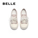 Belle (Belle) Chaussures de planche en deux pièces pour femmes 2025 Automne Nouveau arc mignon Saux décontractées et solées épaisses B2629cm5 violet 36 (230 mm)