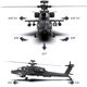 Yuxiang Apache F11S Helicóptero Remoto Armado GPS Modelo de aviación Aviación 3D Simulación de vuelo inverso Dron Rhsky Apache F11s Juego completo de vuelo a mano + 5.8g Estándar 1