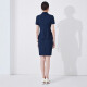 
Summer professional suit short-sleeved small suit collar coat for women new style hotel front desk workwear formal suit waist-hugging work new style blue single piece suit (JY6210) S