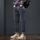 Jeans for men 2025 spring and autumn new style trendy embroidered loose straight cotton stretch casual versatile men's pants black gray regular 31 recommended 120-130 Jin Jin equals 0.5 kg