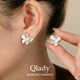 Qlady ear clip women's pierced ear bone clip flower earrings feminine earrings 2025 new high-end birthday gift