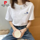 皮尔卡丹竹节棉白色短袖t恤女夏季2025年新款薄款宽松半袖体恤上衣ins 6210白色 S