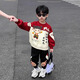 Шол-маскировки Cool Sheep Boy Nezha Set Spesing и осень-стиль 2025 Новый детский модный осенний модный мальчик спортивная одежда с двумя частями Red Lights 100