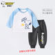 Snoopy Jungen Langarm-T-Shirt-Anzug aus reiner Baumwolle Kinder-Frühlingskleidung 2025 neues Baby-Bottom-Shirt Kinderkleidung A1049 grün + N1049K schwarz 80