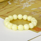 Famous family white wax bracelet for men and women, natural beeswax round beads, full wax Baltic amber bracelet, birthday gift 10mm