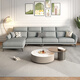 
Disney fabric sofa Italian light luxury cotton and linen small apartments in a straight row multi-person combination soft package living room furniture Y753# 2.2 meters three-person seat [Cotton and linen] down + sponge