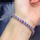 Shaoyu tanzanite bracelet, classic and simple, flashing fire main stone 3*4mm 925 silver precision inlaid full chain