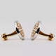 NOSSKISS new gold and silver contrasting cufflinks high-end simple and fashionable iris French shirt cuffs stud birthday gift gifts. Please consult customer service for customization