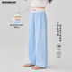 
moonkids girls wide-leg pants summer thin children's ice silk cool casual trousers baby girl 2025 summer loose pants 15277 blue wide-leg pants 120 cm