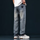 Canelin Kiskha American Retro Gradiente de lavado Jeans Jeans Men's Summer y Autumn High-Light Light-Tight Tendy Brand Bosts Men 702 Retro Blue Regular 28