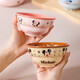 Disney ceramic rice bowl for children, cute girls, good-looking household noodle bowl, snack bowl, exquisite microwaveable thickened Minnie rice bowl