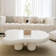Guangyi Yunduo coffee table living room home small apartment cream style Internet celebrity simple modern special-shaped low table wabi-sabi style small table 100*69*35 cream color