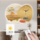 
Xiaoxiao Painting Zhong Fulu Shanchuan Living Room Clock Wall Clock Decorative Painting 2025 New Restaurant Wall Light Hanging Painting with Muted Clock Hanging Wall PD4873 [Dial Model] 20-inch 50*35cm Regular Lightless Model