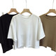 
S.SOFEA2025 summer Hong Kong flavor short-sleeved backless top ins style 9904* black L