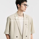 
Earl Zoer short-sleeved suit jacket for men [Tense acetate wool fixed knitting] 25 summer single suit men C521289 wheat color L