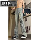 Jeep Spirit Jeep Flame Jeep Jeep Summer Brand de moda Straight Pants High Street Style 692-Black S [75-85Jin [Jin equivale a 0.5 kg]]