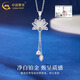 CHINA GOLD PT950 Platinum Lotus Pendant for Women, Platinum Necklace for Valentine’s Day, Practical Gift for Girlfriend’s Birthday PT950 Platinum Lotus Pendant, Approximately 4.6g, Free Silver Chain