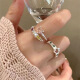 Chuhan Girl's Heart está lleno de anillo de amor rosa para femenino insptorado de apertura de gama alta anillo de dedo de apertura ajustable mejor amigo M1047+m1048 anillo 2 piezas