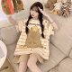 Junjunsui Dimei Kiti-Katzen-Pyjamas für Frauen im Sommer 2025 Neue Pure Cotton Short Sleeve Cartoon Student großer Sommer-Hausbekleidungsset Kurz-Z-9928 XL [Vorgeschlagen 120-140jin [Jin gleich 0,5 kg]]