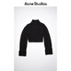 Acne Studios【特享4折】 女士圆翻领短款长袖毛衣针织衫A60292 黑色 XXS