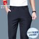 Pierre Cardin français haut de gamme Été Nouveau pantalon décontracté pour hommes mince Business Business Elastic Elastic Suit pantalon Pantalon Spring and Automne JZ-1517B Bleu foncé [Ice Silk] Thin 28 Circle de taille de deux pieds un
