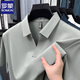 
ROMON ice silk short-sleeved polo shirt men's markless jacquard rubber pattern non-scalding anti-wrinkle casual V-neck elastic versatile T-shirt top 15123 white XL /52 [recommended 145-160Jin [Jin equals 0.5 kg]]