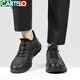 Cartelo Herrenschuhe Sommer atmungsaktive Geschäftssneaker Herrenschuhe Herren hohl Casual Lederschuhe 5219K Schwarz 42