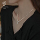 Juvia Pearl Necklace Queen Princess Style Broken Silver Necklace Shijia Pearl Niche Design High-end Clavicle Chain Broken Silver Pearl Necklace Gift Box